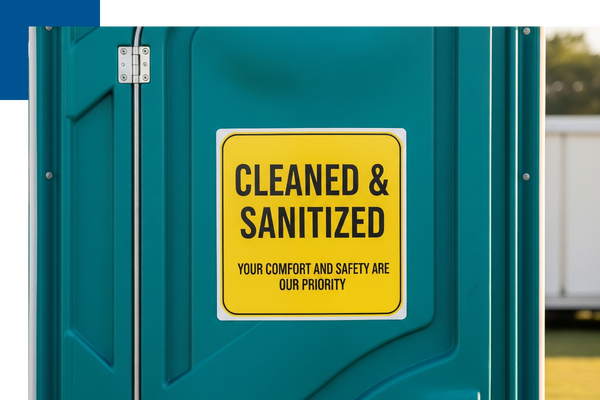 Cleaned portable restroom.