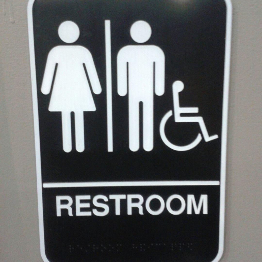 Restroom sign.