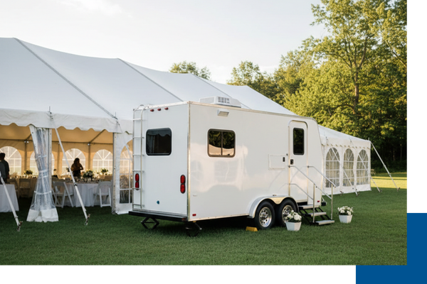 Luxury portable restroom at an event
