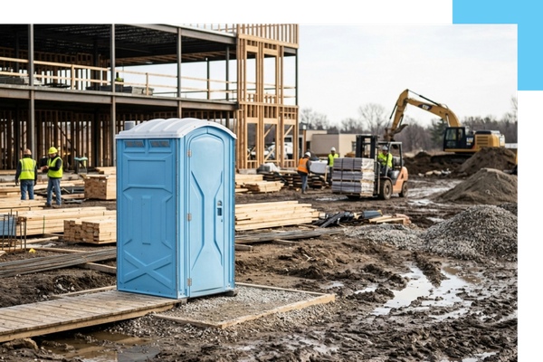 porta jon at construction site